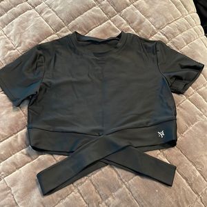 NWOT crop with criss cross detail